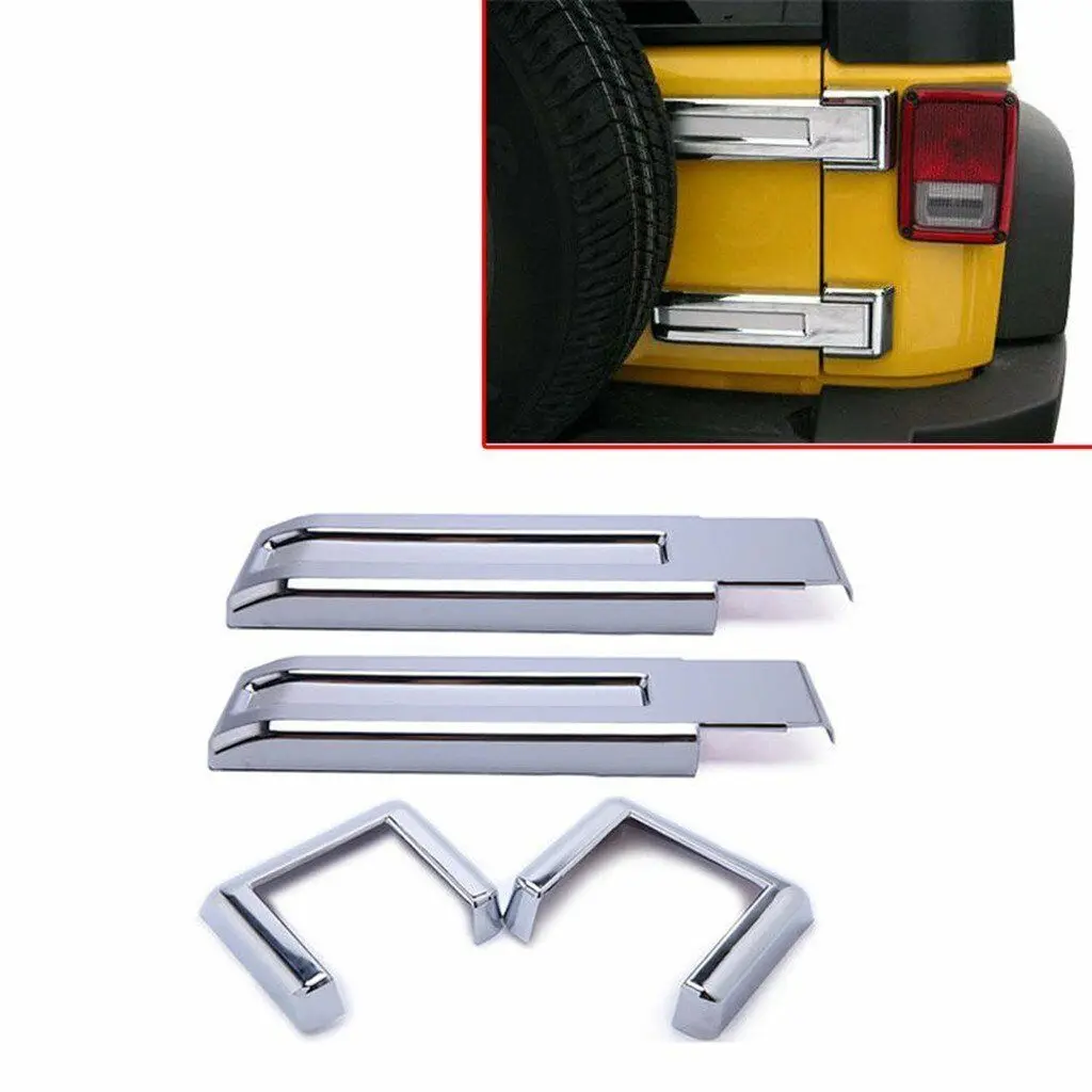 

Хром Задняя Крышка багажника Петля двери автомобиля чехлы отделка Подходит forJee Wrangler Jk 07-17 h