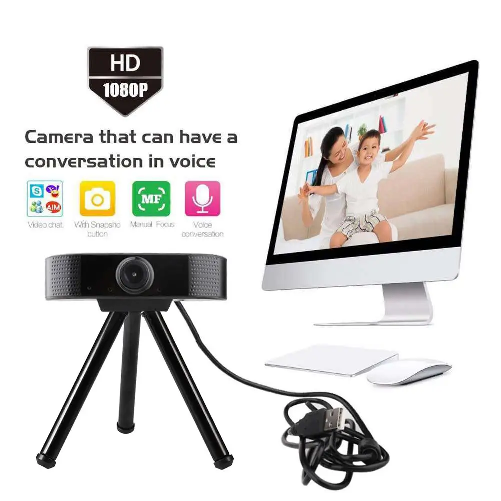 

USB Computer Camera 1080P HD Portable Webcam With Microphone For Video Teaching Remote Conference Live Broadcast