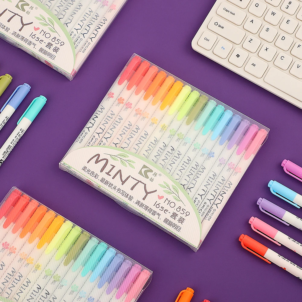 JIANWU 16 шт цветные minty aroma Student хайлайтер ручка мягкая голова чернила гладкая