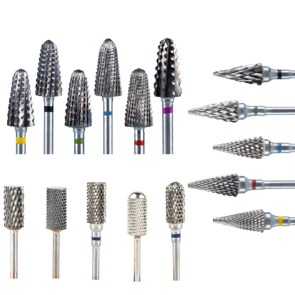 Вращающиеся вольфрамовые карбидные сверла для ногтей Металлические фрезы