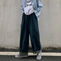 pants korean version ins daddy work clothes jeans loose high waist wide leg straight pants men and women fashion