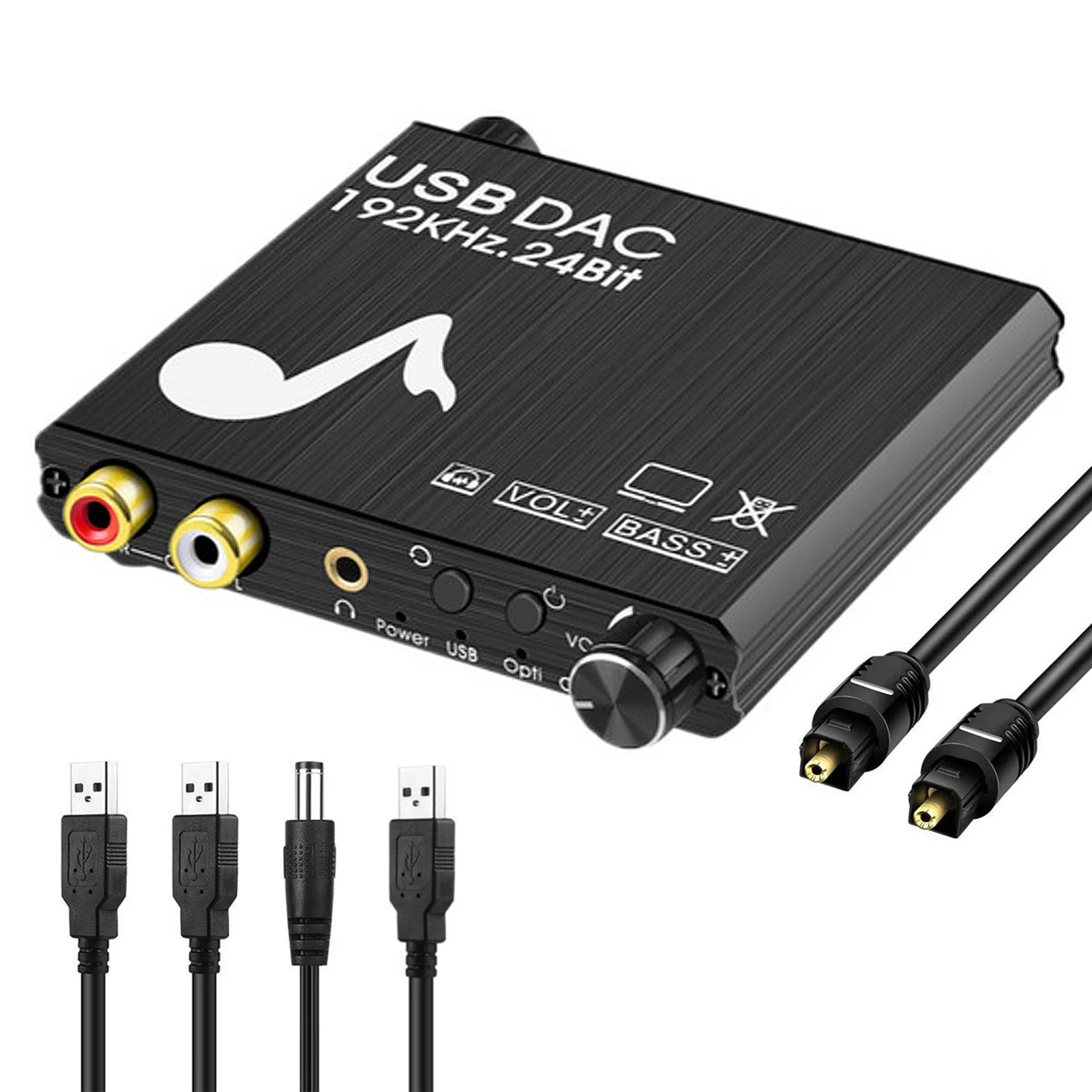 24bit ЦАП цифро-аналоговый R/L аудио конвертер оптический Toslink SPDIF коаксиальный RCA 3 5