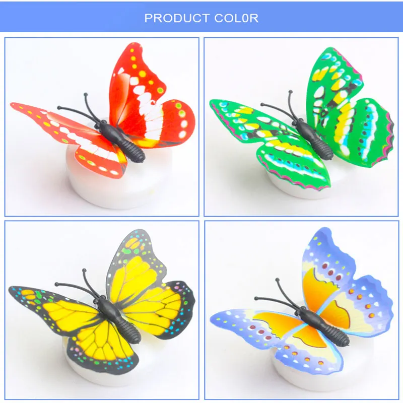 

Random Color LED Stickable Butterfly Night Light Halloween Wedding Decoration Valentines Day Christmas Ornaments Party Supplies