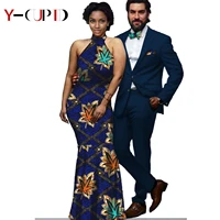 african print long dresses for women matching men outfits blazer suits jackets and pants sets couples clothes wedding y21c012