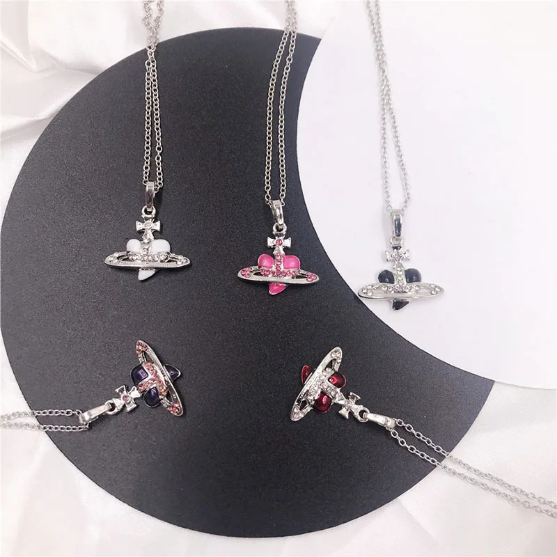 

Vintage Noble Crystal Heart Chain Necklace for Women Luxury Jewelry Pendant AAA Shiny Zirconia Party Wedding Gift Ins Hot