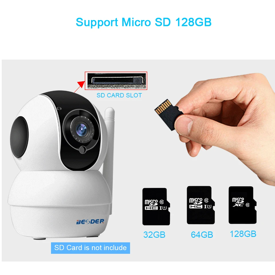 

BESDER Smart Mini Pan/Tilt IP Cameras WiFi 1080P Indoor Dome Camera IP Wireless Two Way Audio Motion Alarm IR Night Baby Monitor