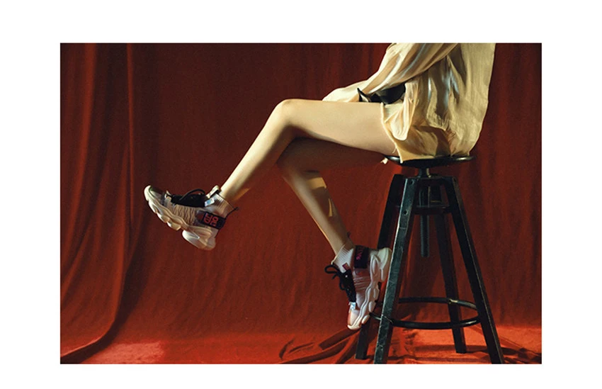 IGU/женские кроссовки; обувь на плоской платформе; tenis feminino; эластичные носки; флуоресцентная обувь с высоким берцем; женская обувь; большие размеры 41, 42