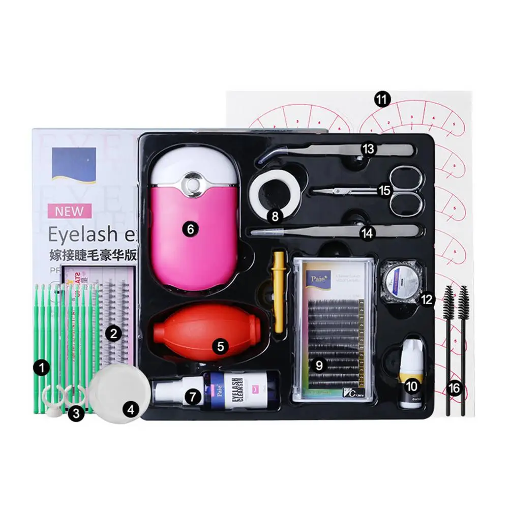 

Training Eyelashes Kit False Eyelash Extension Grafting Practice Curl Glue Tweezer Tools Set No Stimulating Grafting Eyelash