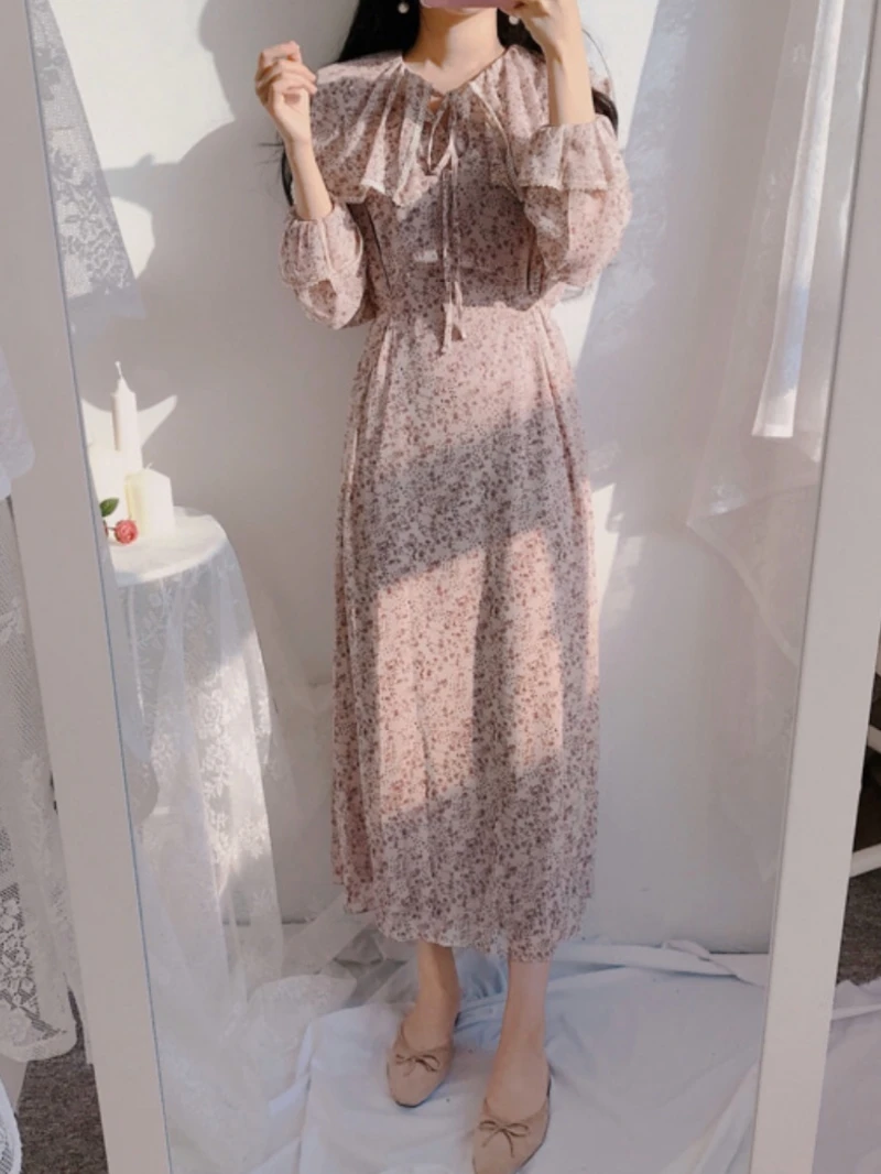 Платье рубашка длинное ТРАПЕЦИЕВИДНОЕ с зауженной талией и цветочным