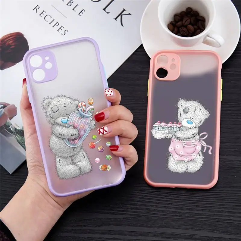

Cute cartoon bear Tatty Teddy Phone Case matte transparent For iphone 7 8 11 12 13 plus mini x xs xr pro max cover