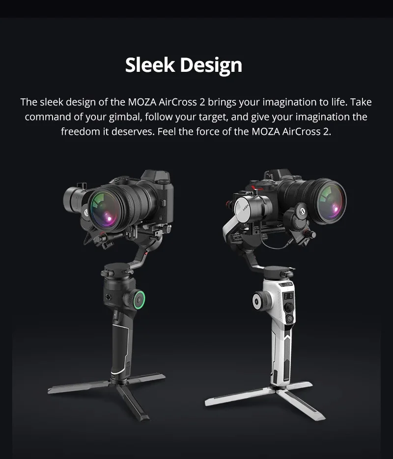 Moza Aircross 2 3,2 кг Полезная нагрузка ручной карданный стабилизатор для Nikon Sony Canon беззеркальная DSLR камера VS Zhiyun DJI стабилизатор