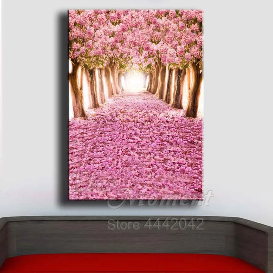 Алмазная вышивка с цветами вишни розовая романтическая алмазная живопись