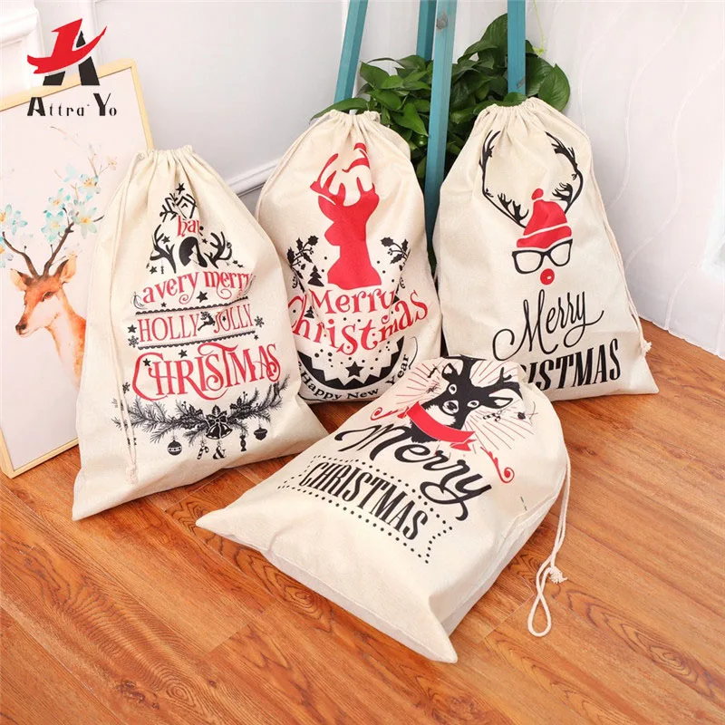 Attra Yo Большие размеры рождественские сумки Санта Клауса вечерние новогодние