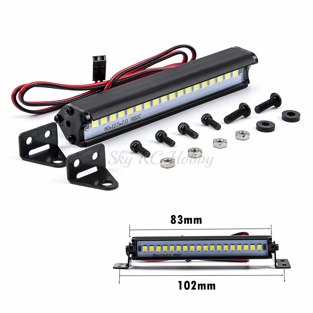 RC Car Part Roof LED Light Bar Lamp 83mm Searchlight for 1/10 Traxxas TRX4 Defender TRX6 G63 Axial SCX10 RC Crawler Car Acce