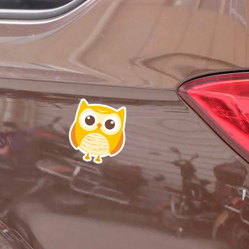 Ebdeckle милый желтый маленькая сова мотоцикл для Авто/бампер/окно/наклейка на стену