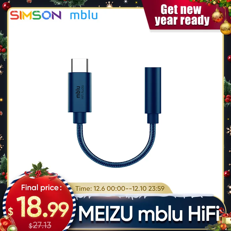 

Адаптер Meizu mblu, Hi-Fi, с Type-C на аудиоадаптер 3,5 мм, чип CX31193, 600ou, PCM, 32 бит/384k