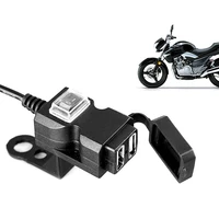 universal waterproof dual usb motorbike motorcycle handlebar charger adapter 9v 24v power supply socket for mobile phone charger