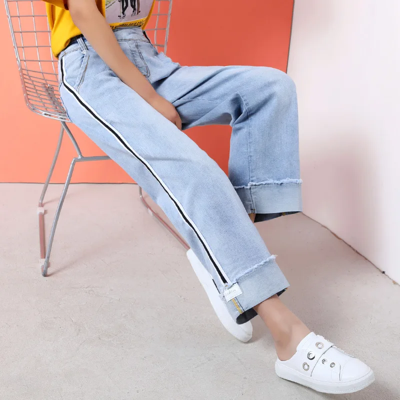 Loyalget джинсы для женщин большие размеры модные отбеленные с эластичной резинкой