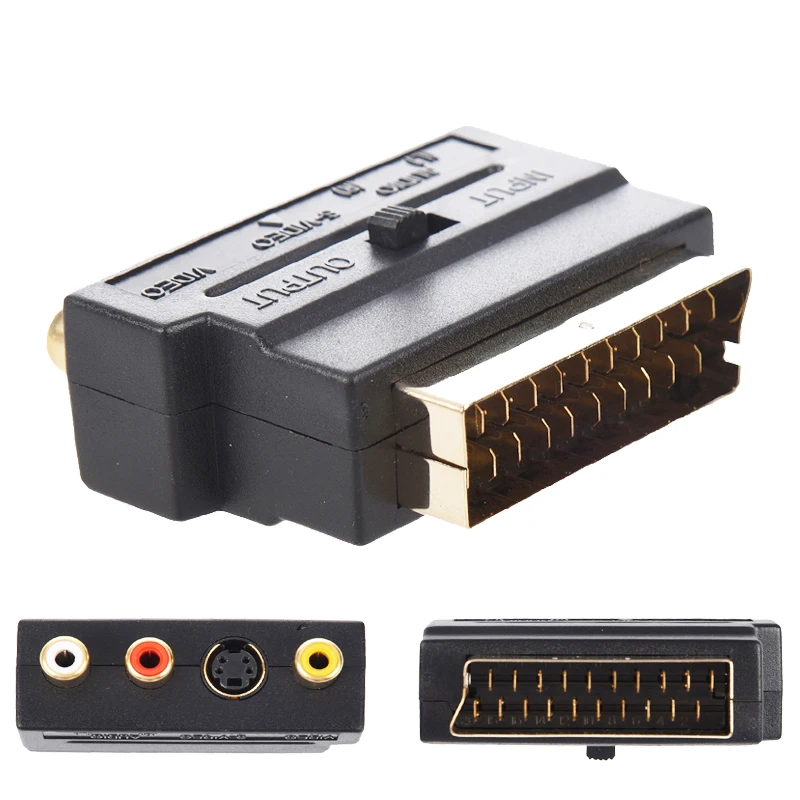Адаптер для ввода/вывода RGB Scart в Композитный RCA + S-Video AV TV аудио адаптер видео DVD