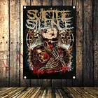 Тату-плакат Rock из тяжелого металла, гобелен, баннер поп-группы, HD флаг с четырьмя отверстиями, настенный Рисунок, для бара, для кафе, домашний декор