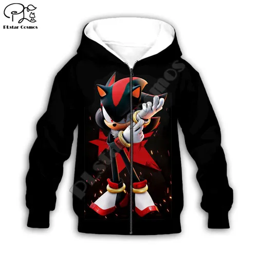Kids zip hoodies Детский комплект, супер звуковой принт, 3d толстовки для маленьких девочек, толстовка с изображением ежика, пальто, уличная одежда для мальчиков, детская одежда, футболка, штаны - Цвет: Kids zip hoodies