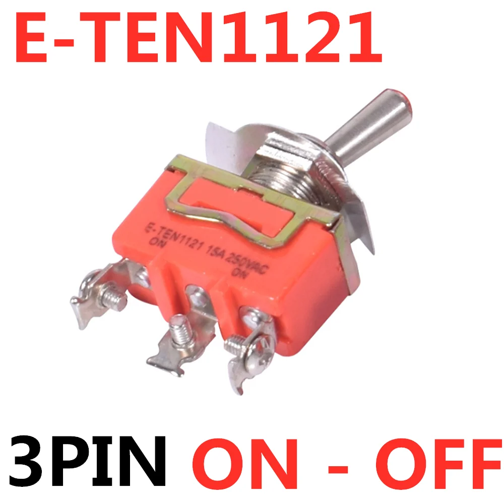 

Пластиковый трехпозиционный тумблер E-TEN1121 оранжевый 15A 250V