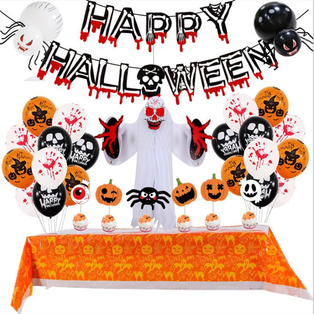 

Halloween Latex Balloon Garland Arch Kit Spider Helium Skull Ballon Set Halloween Theme Party Decoration Supplies