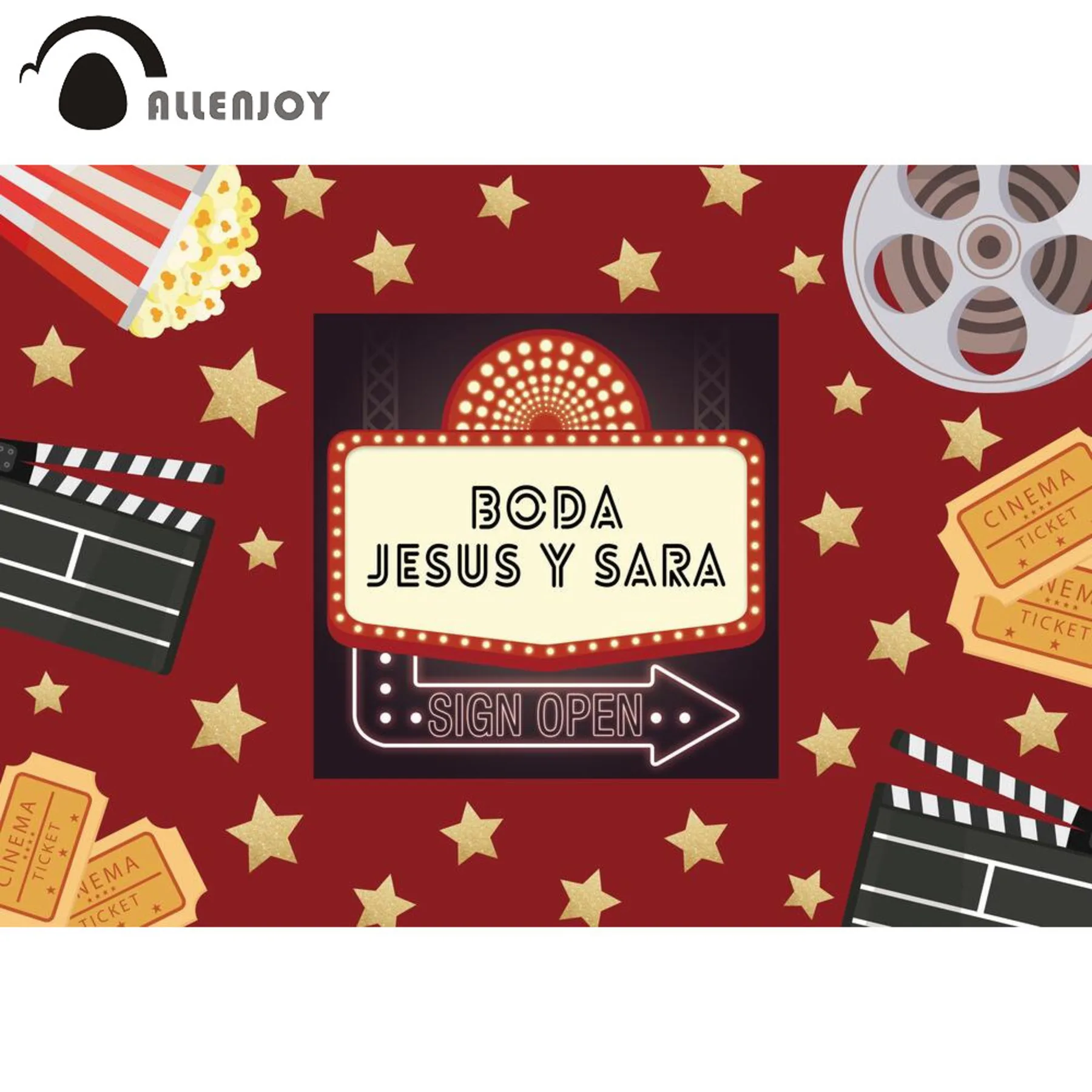 Allenjoy Тема фильма Событие Фон занавеска кино задний фон вечерние фотосессии