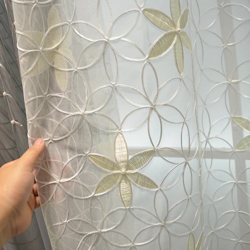 Американский роскошный жемчуг Шторы для Гостиная геометрический Спальня Тюль с