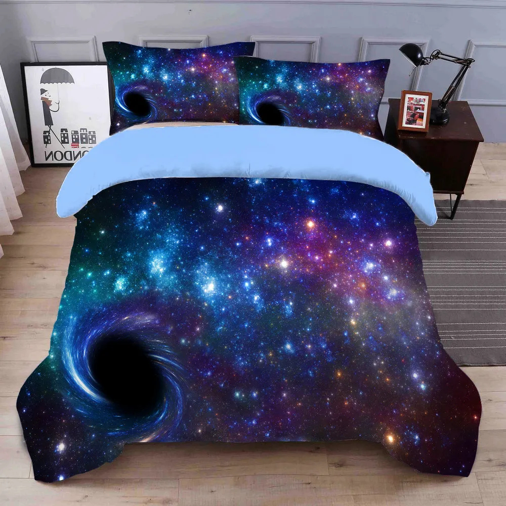 

Duvet Cover Bedding Clothes Set -Pringted with Galaxy,Earth,Universe,Outer Space,Sky,Moon,Explore,Blue,Stars