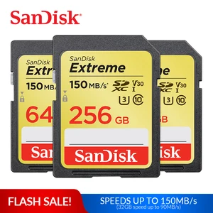 Карта памяти SanDisk Extreme SDHCSDXC SD Card 4K UHD 32 Гб 64 Гб 128 ГБ C10 U3 V30 150 МБс. (32 Гб: 90 МБс.) UHS-I Flash Card