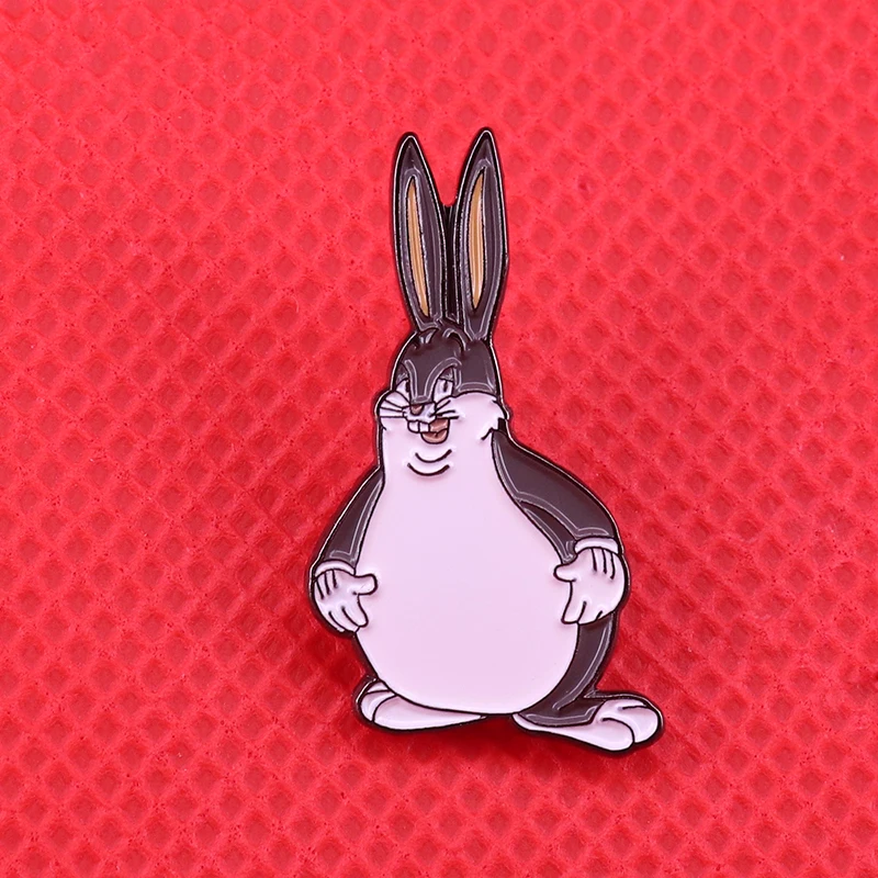 Большой чунгус мягкая эмалевая булавка fat Bug bunny Интернет-мем популярный подарок |