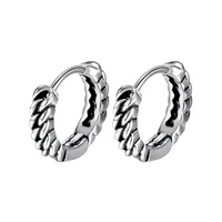 megin d vintage personality simple twist around titanium steel stud earrings for men women couple friend fashion gift jewelry