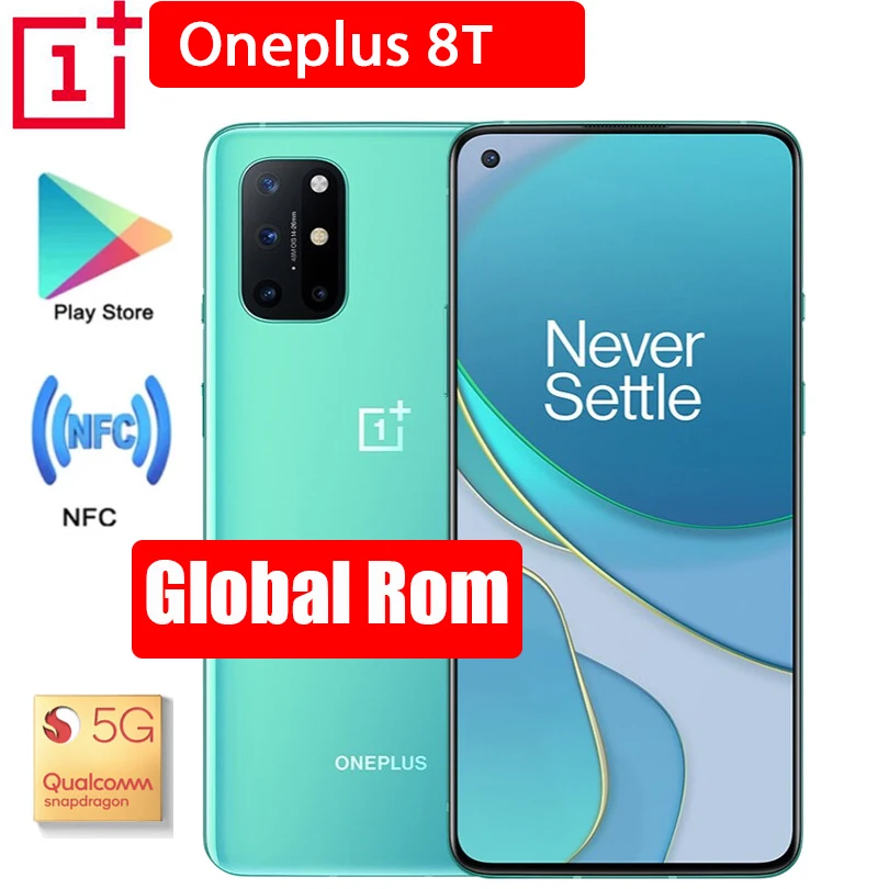Новый оригинальный Oneplus 8 T 5G смартфон 120 Гц жидкости активно-матричные осид