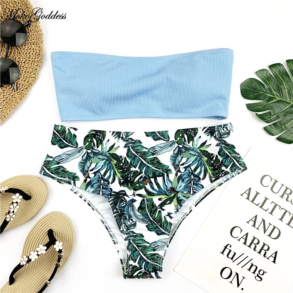 Купальник бикини женский с цветочным принтом и чашками пуш ап|Купальники| |