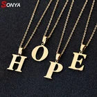 Мужские и женские ожерелья SONYA A to Z, колье из нержавеющей стали с надписью, золотоесеребристое ювелирное изделие с английской надписью