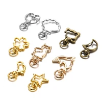 10pcslot star moon heart cat dog shell dolphins flowers charms lobster clasps hook for diy key chain jewelry making accessories