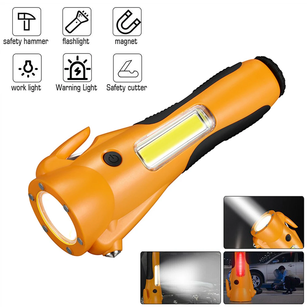 Car Accessories Multi-function Flashlight COB LED Safety Emergency Extremely Strong Bright For Camping |