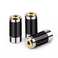 2 5mm 3 5mm female earphone audio jack wire connector 3 contact plug bright carbon fiber shell headphone metal adapter