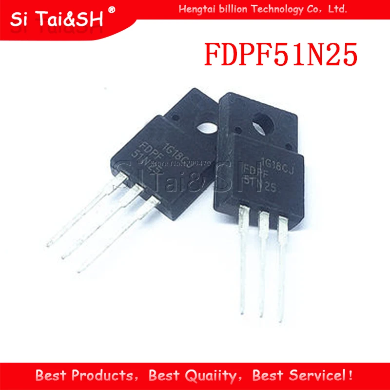10 шт./лот 51N25 FDPF51N25 51A 250В MOS-N TO-220F | Электронные компоненты и принадлежности