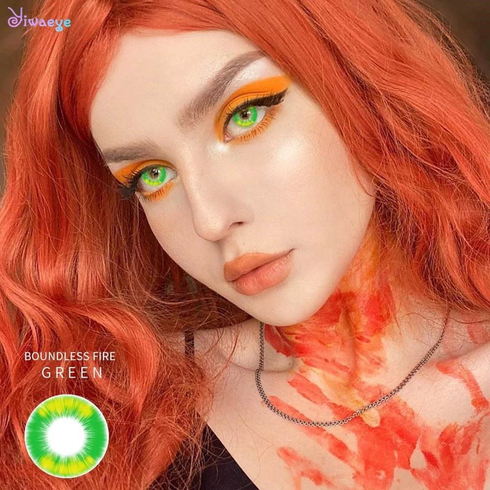 Зеленые контактные линзы для сексуальных глаз цветные безграничные косплея