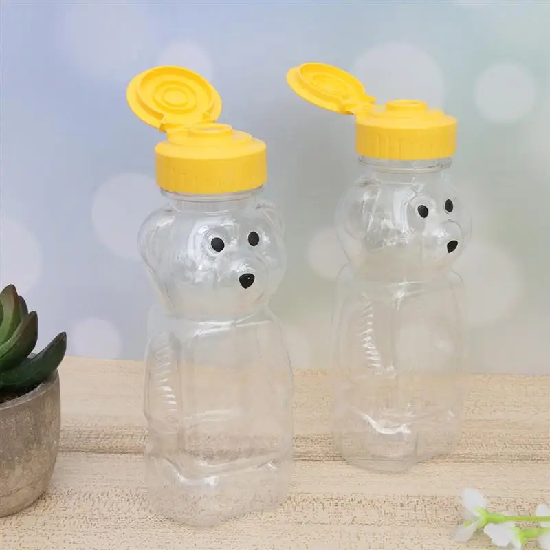 

12pcs 240ml Plastic Squeeze Condiment Bottles Bear Shape Honey Sauce Mustard Jam Dispenser