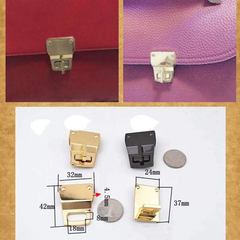 

5 шт. металлический поворотный замок прямоугольная металлическая пряжка Сумочка "сделай сам" Кошелек аппаратных средств закрытие сумка с пр...