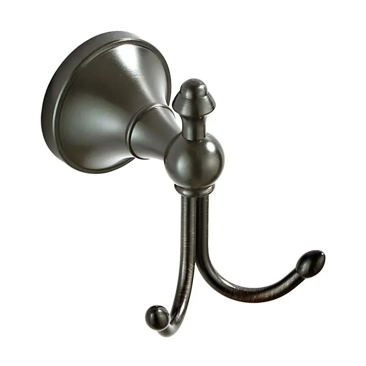 Двойной крючок твердой латуни ванной Полотенца крючки для пальто кошелек с