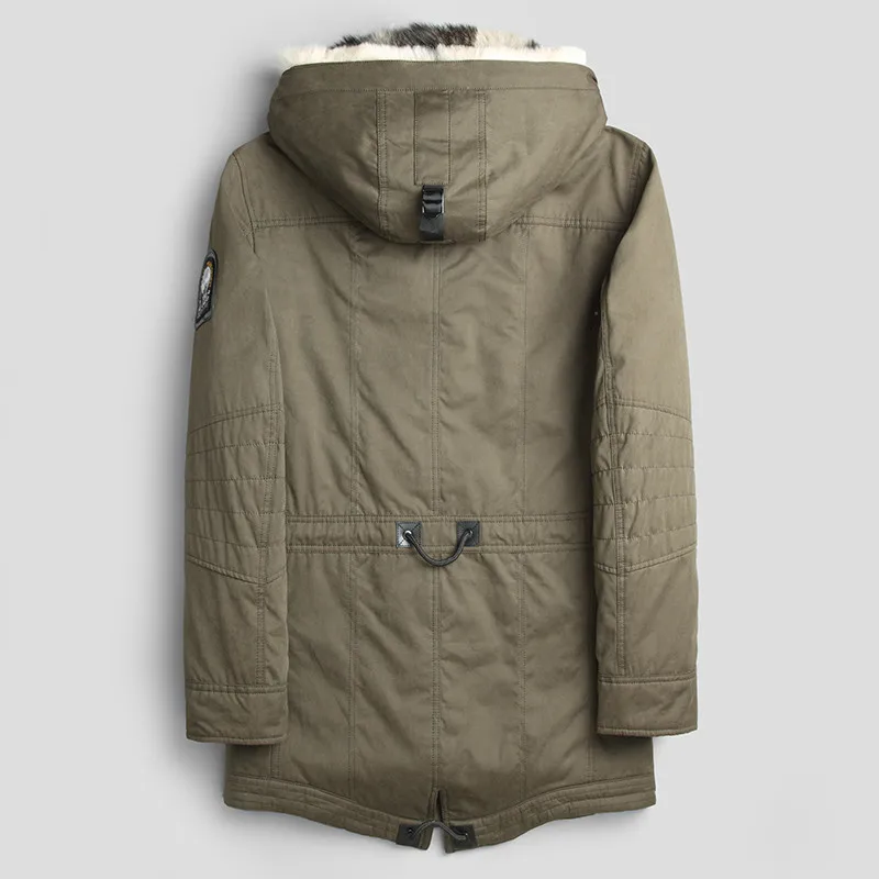 Натуральное меховое пальто парка из натурального меха волка мужская зимняя