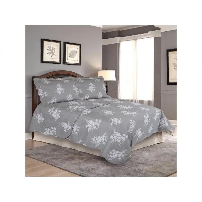 Bedspread double Amore Mio 230*250 cm dark-gray with наволочками | Дом и сад