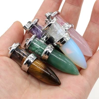 natural gravel stone pendulum reiki pendant rose quartzs opal charms for women diy necklace making jewelry findings size 16x52mm