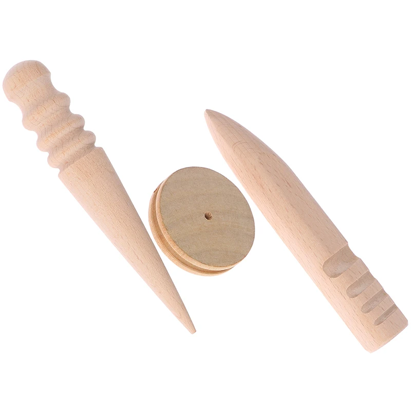 1/3 шт. Деревянные изделия для кожевенного ремесла с круглыми деревянными