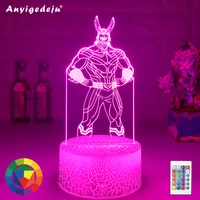 my hero academia all might and denki kaminari figure led night lights for kids child birthday gift bedroom colorful table lamps