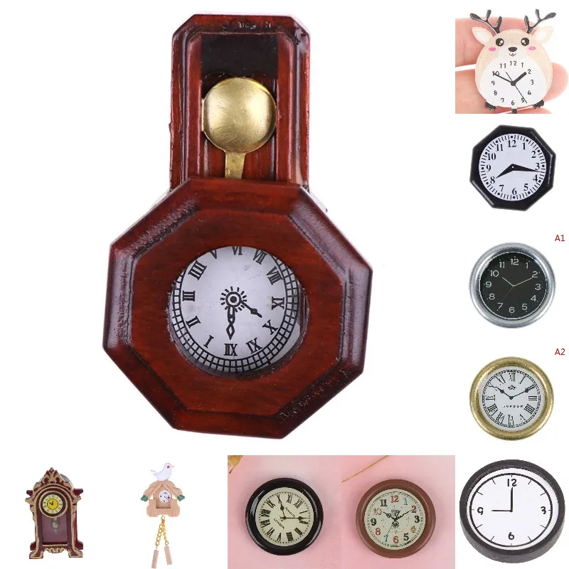 29 стили миниатюрные смолы кукольный домик миниатюра настенные часы играть